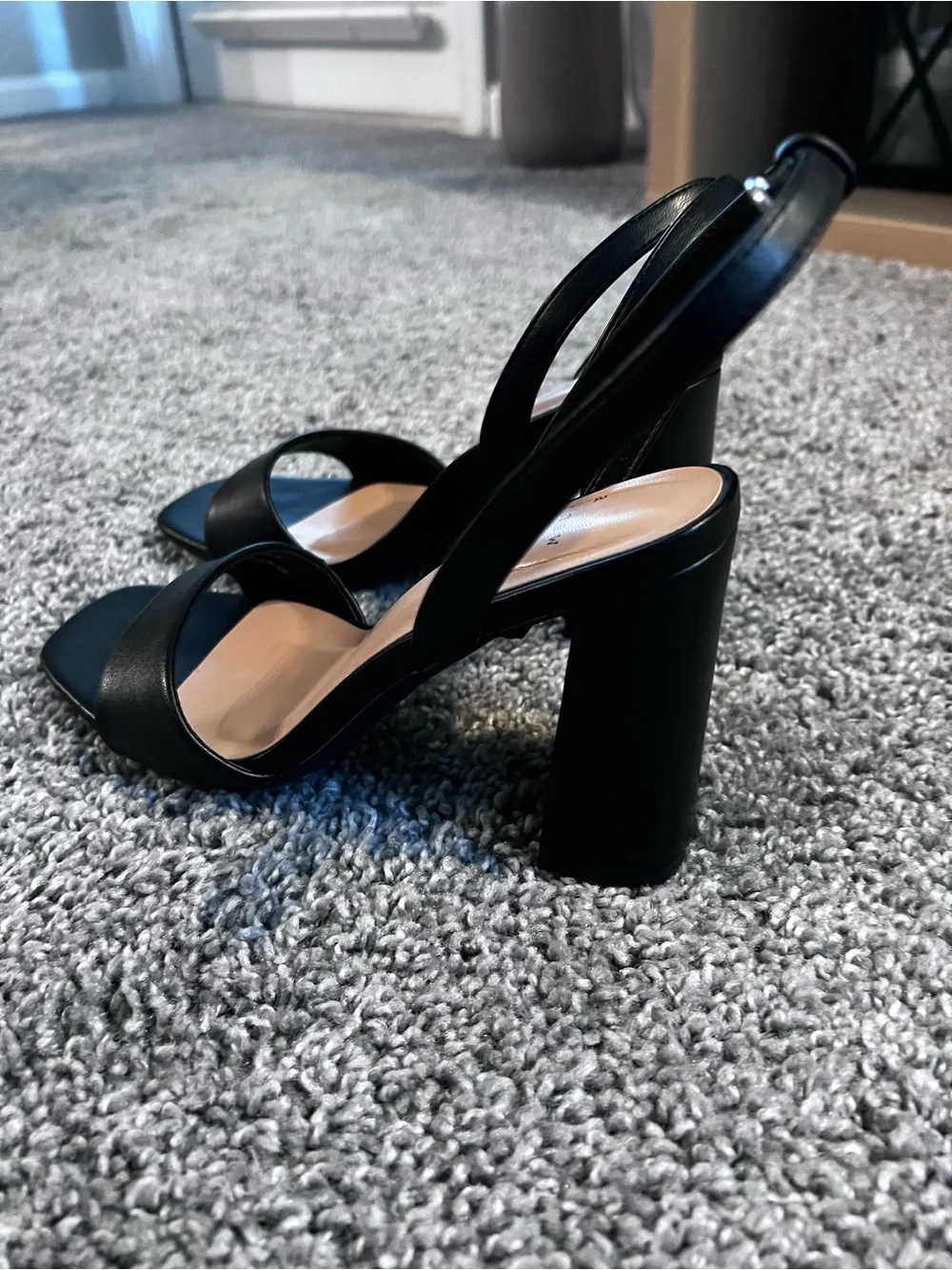 a new day Black Strappy Slingback Heel Sandals